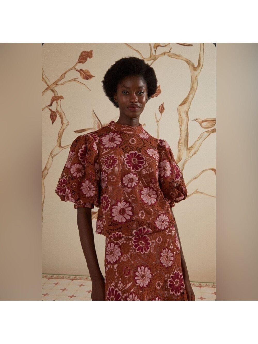 Farm Rio Gigi Tapestry Guipure Blouse